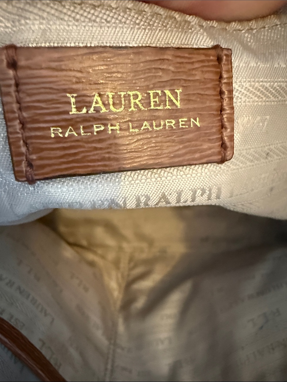 Ralph Lauren Brown Leather Tote with Gold Accents - Picture 6 of 8